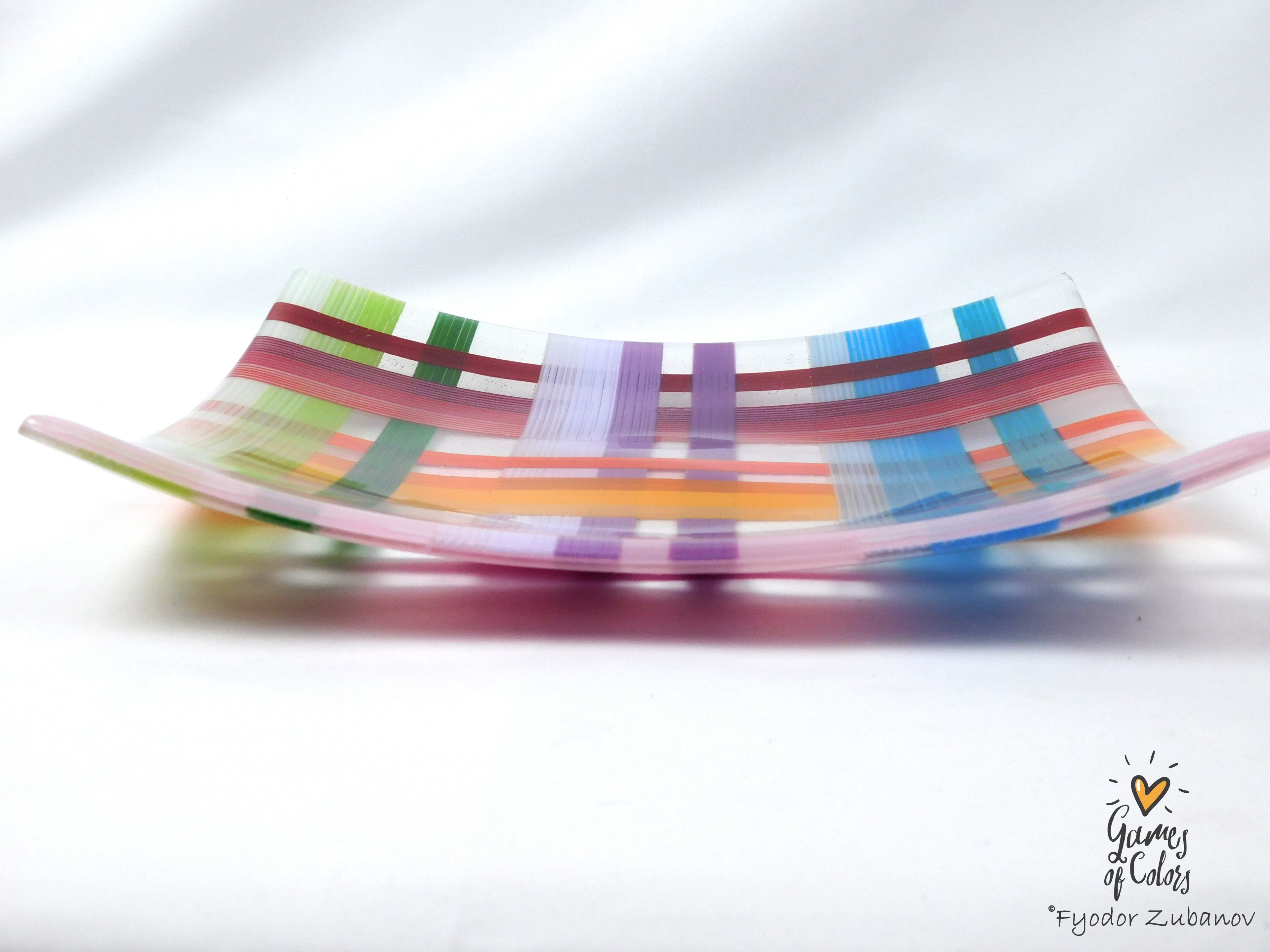 Threads of Elegance — Translucent Fused Glass Plate