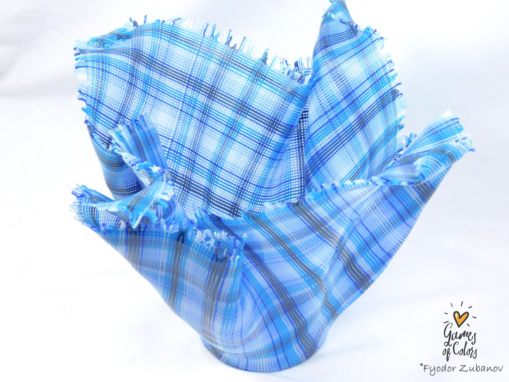 A sculptural glass vase Windy Day: Oxygen; fused glass, art object