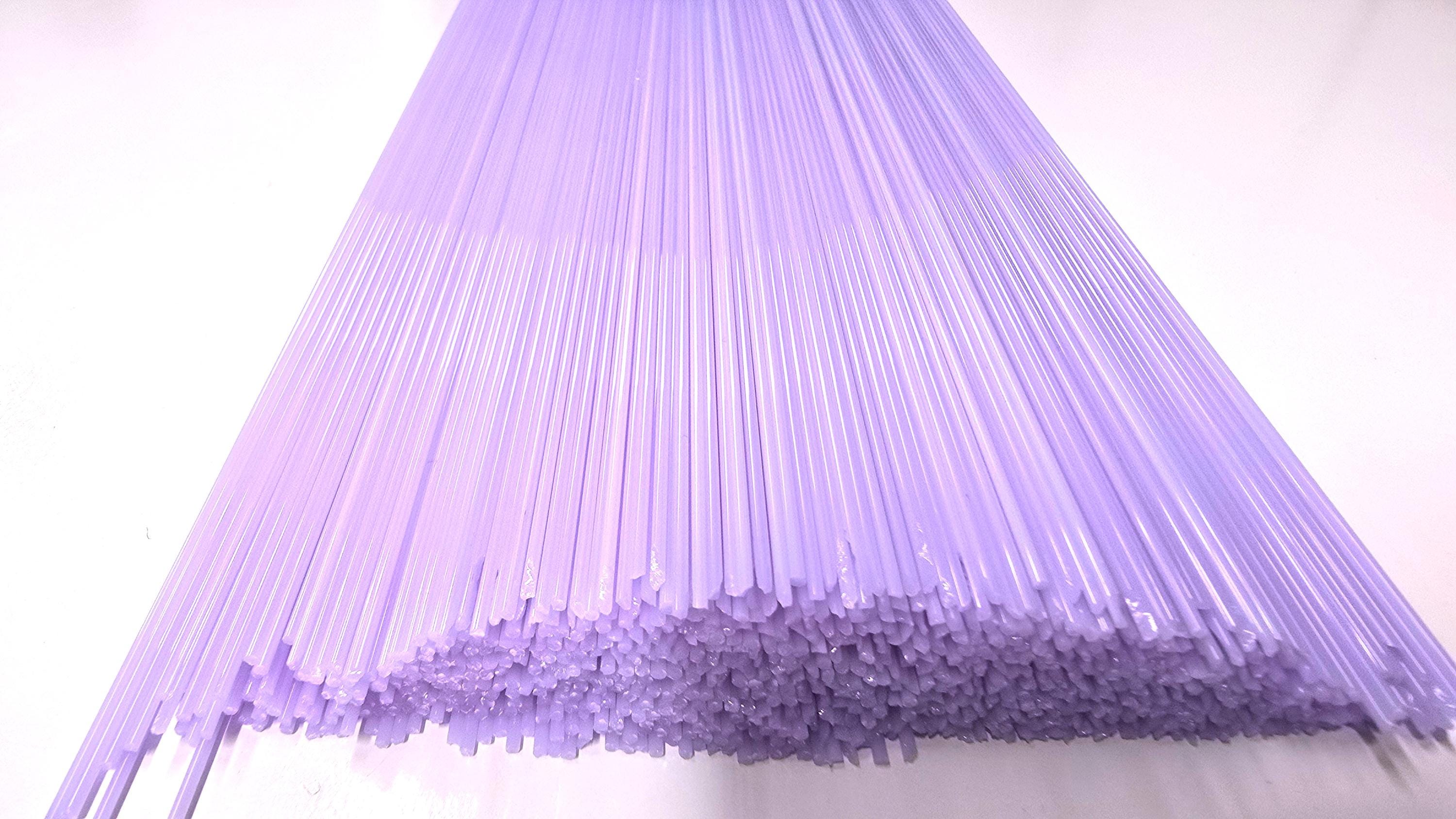 COE96 straight glass stringers, 1mm, Pastel Blue Violet Opal, R-170