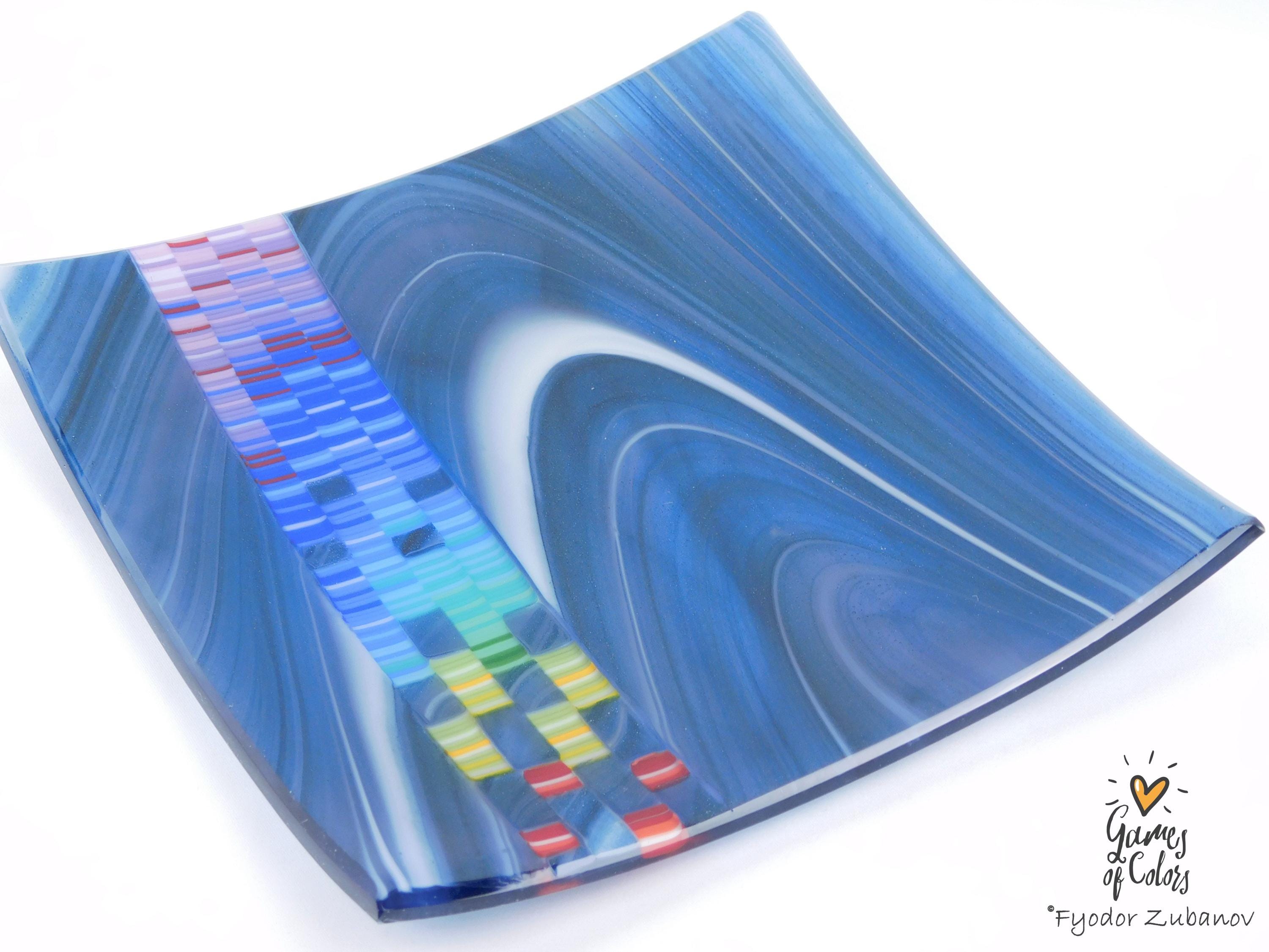 Mosaic Jet plate: Blue-Grape with White Swirls