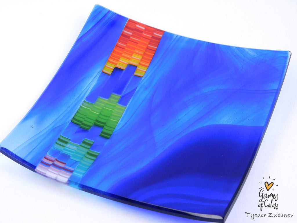 Mosaic Jet plate: Dark Blue Swirls