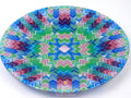 Fused Glass Platter: Pink Burst Chevron Decorative Tray