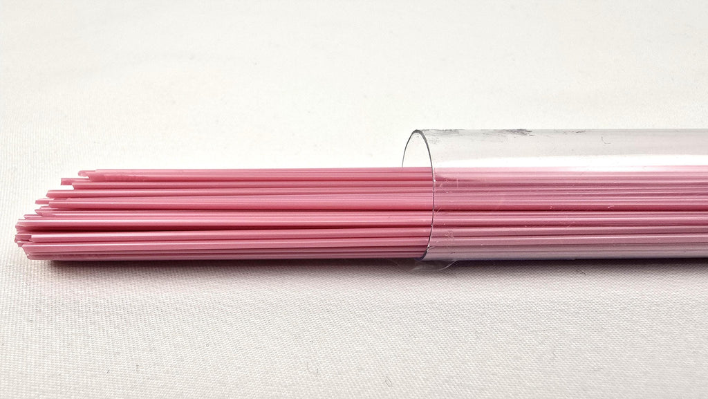 COE96 straight glass stringers, 1mm, Opal Rose, R-064