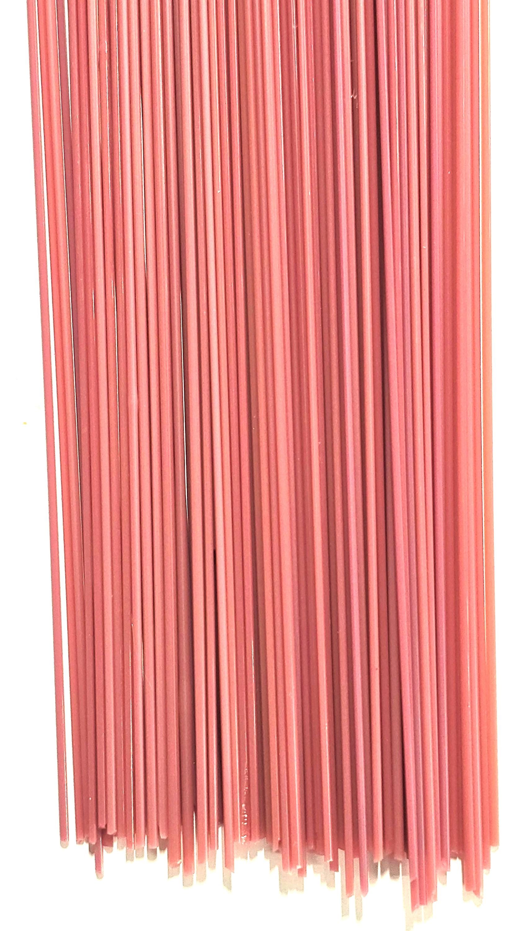 COE96 straight glass stringers, 1mm, Dark Pink Coral Opal, R-731