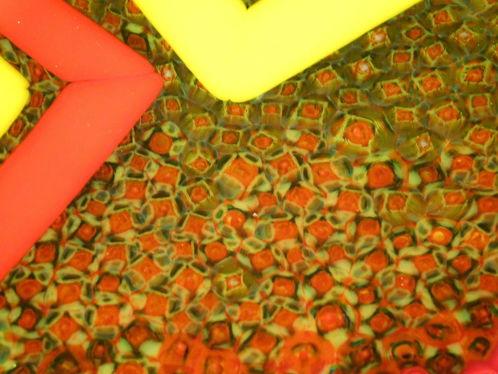 Fused Glass Platter: Amber Mill Murrine Centerpiece (15.5")