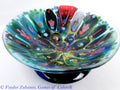 A decorative glass bowl "Fairy Forest"; fused glass; abstract design
