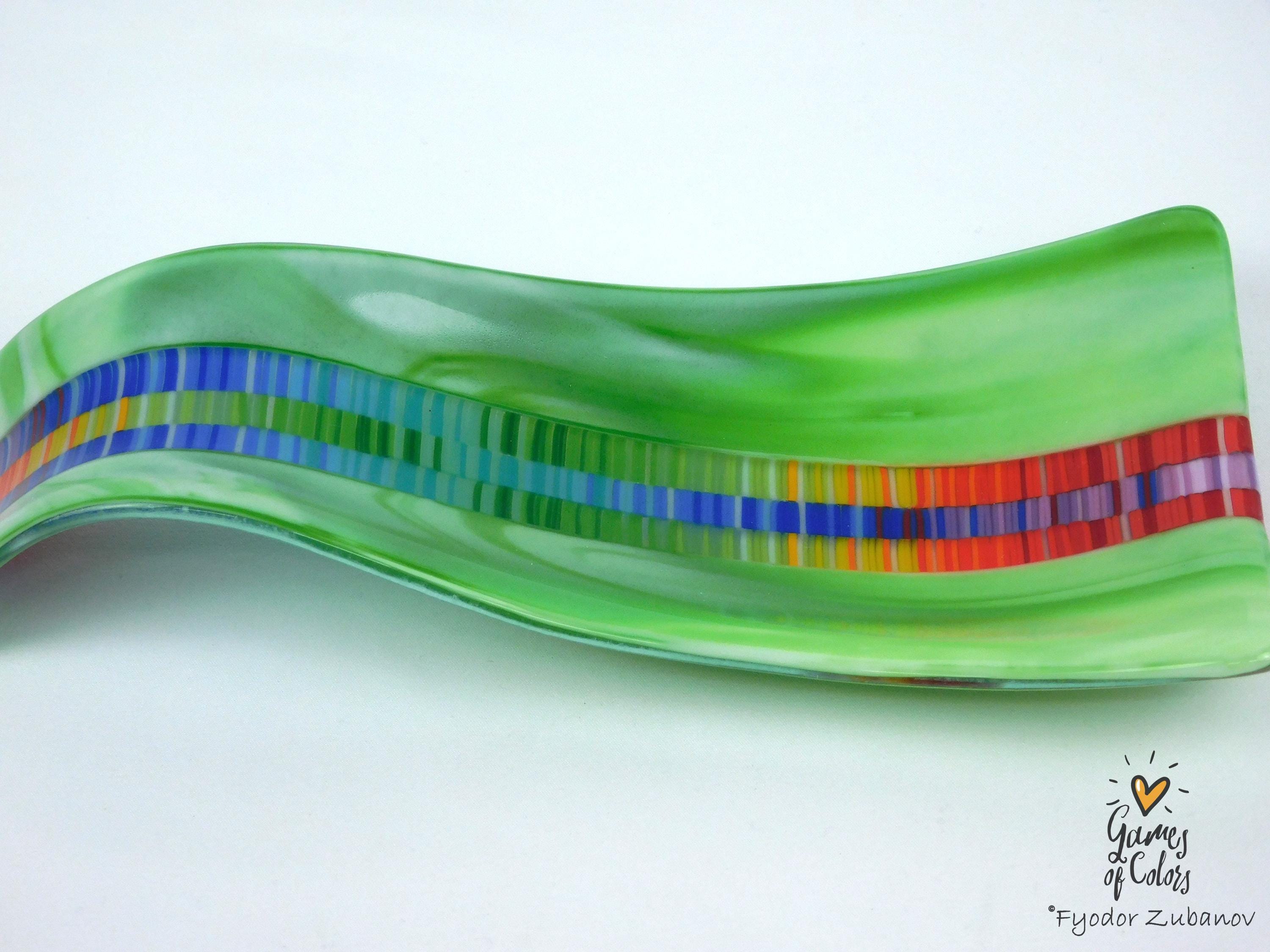 A fused glass decorative spoon rest "Young spring"