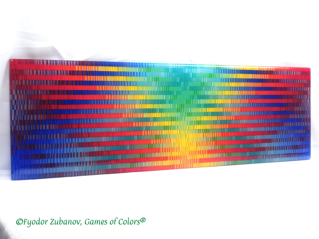 Rainbow Wings Fused Glass Wall Art Panel: Colorful Room Accent