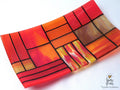 Fused Glass Plate "A Gentle Color Mix - Oranges": Geometric Design, Food Safe