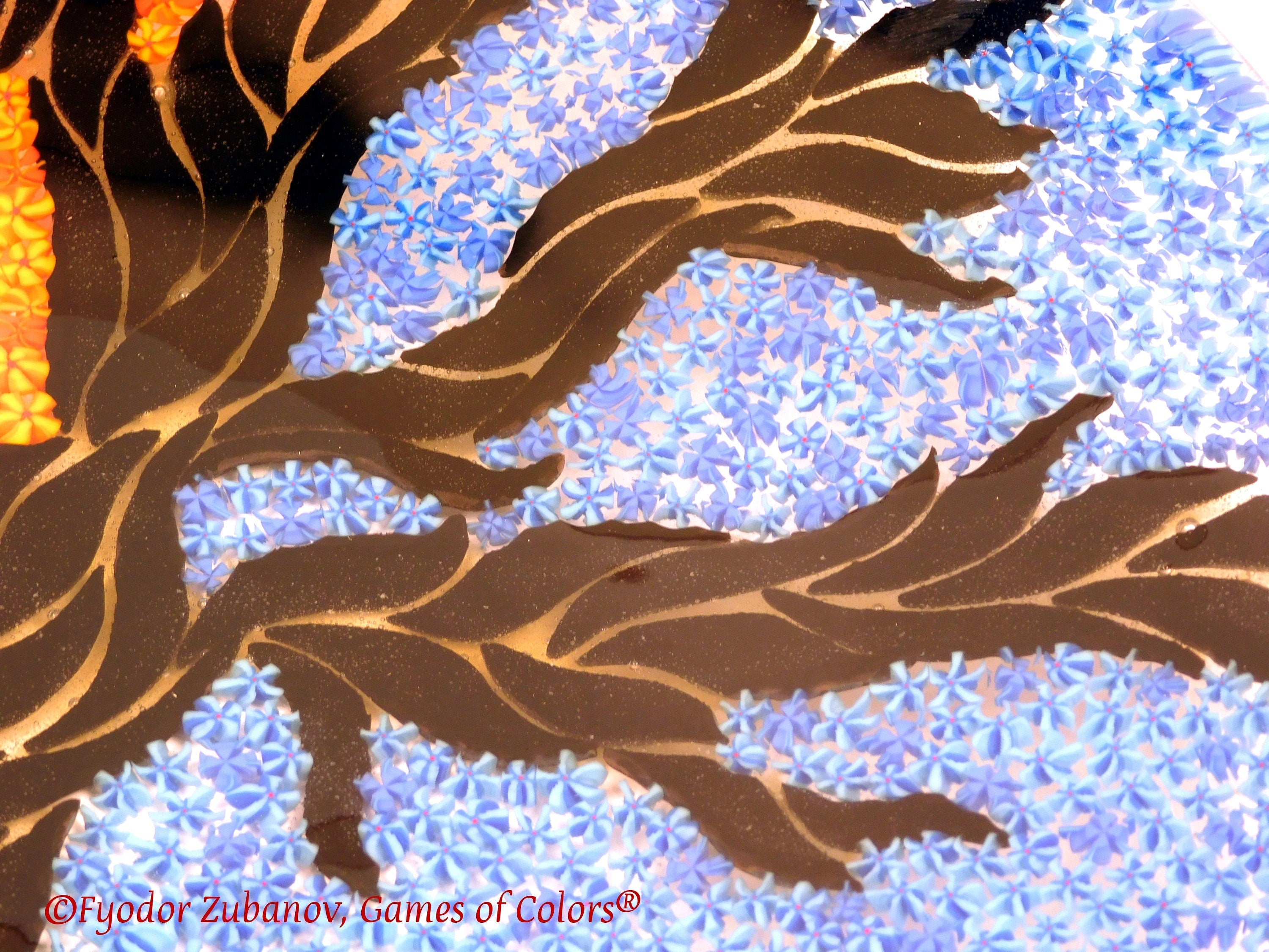 Fused Glass Tree of Life Platter: Decorative Centerpiece (15.5")