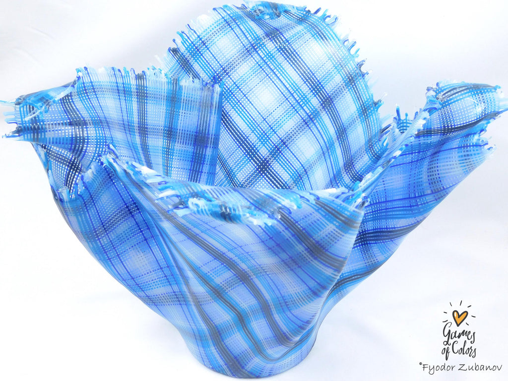 A sculptural glass vase Windy Day: Oxygen; fused glass, art object
