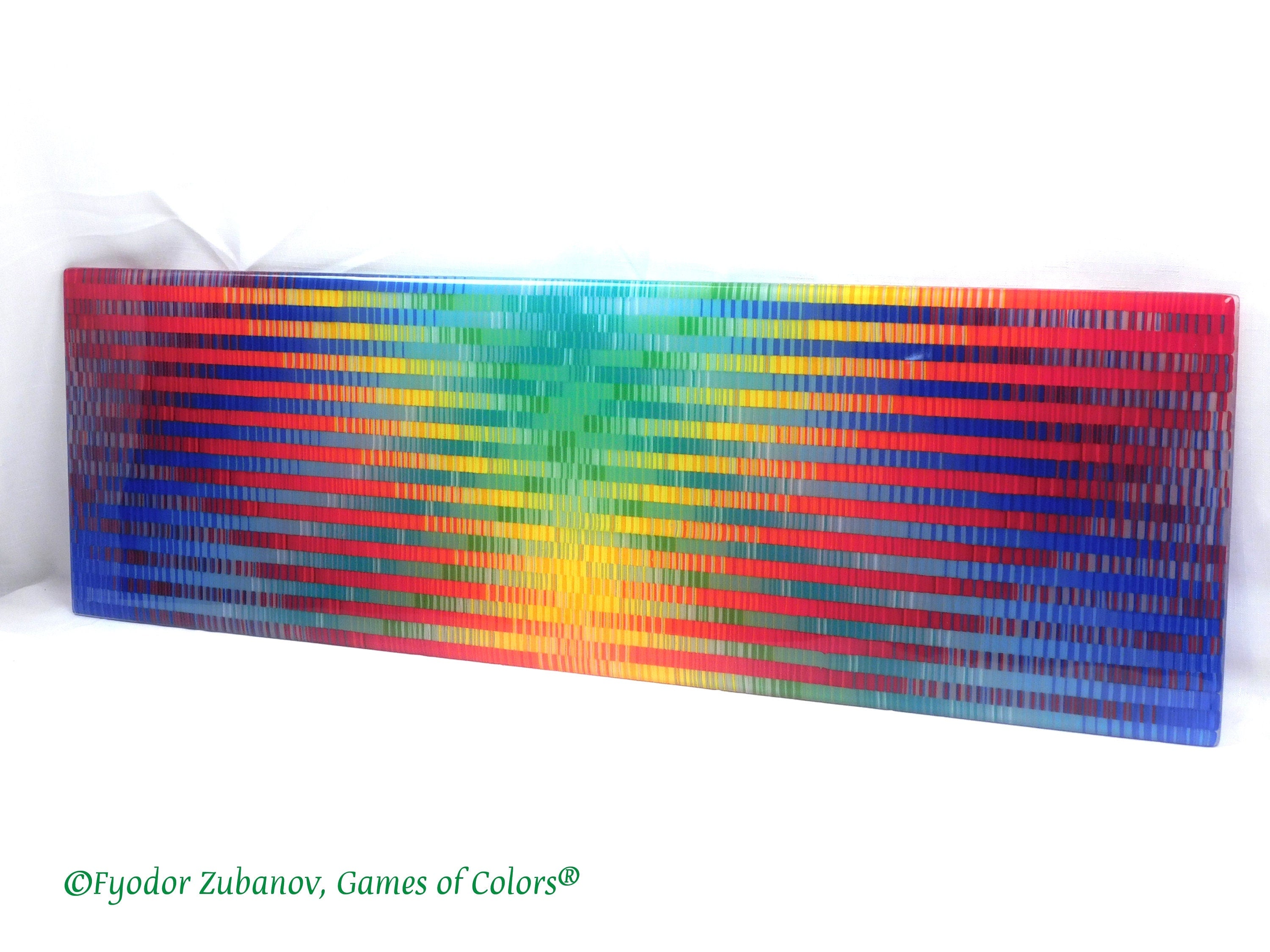 Rainbow Wings Fused Glass Wall Art Panel: Colorful Room Accent