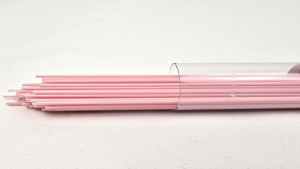 COE96 straight glass stringers, 1mm, Old Pink Rose Opal, R-150