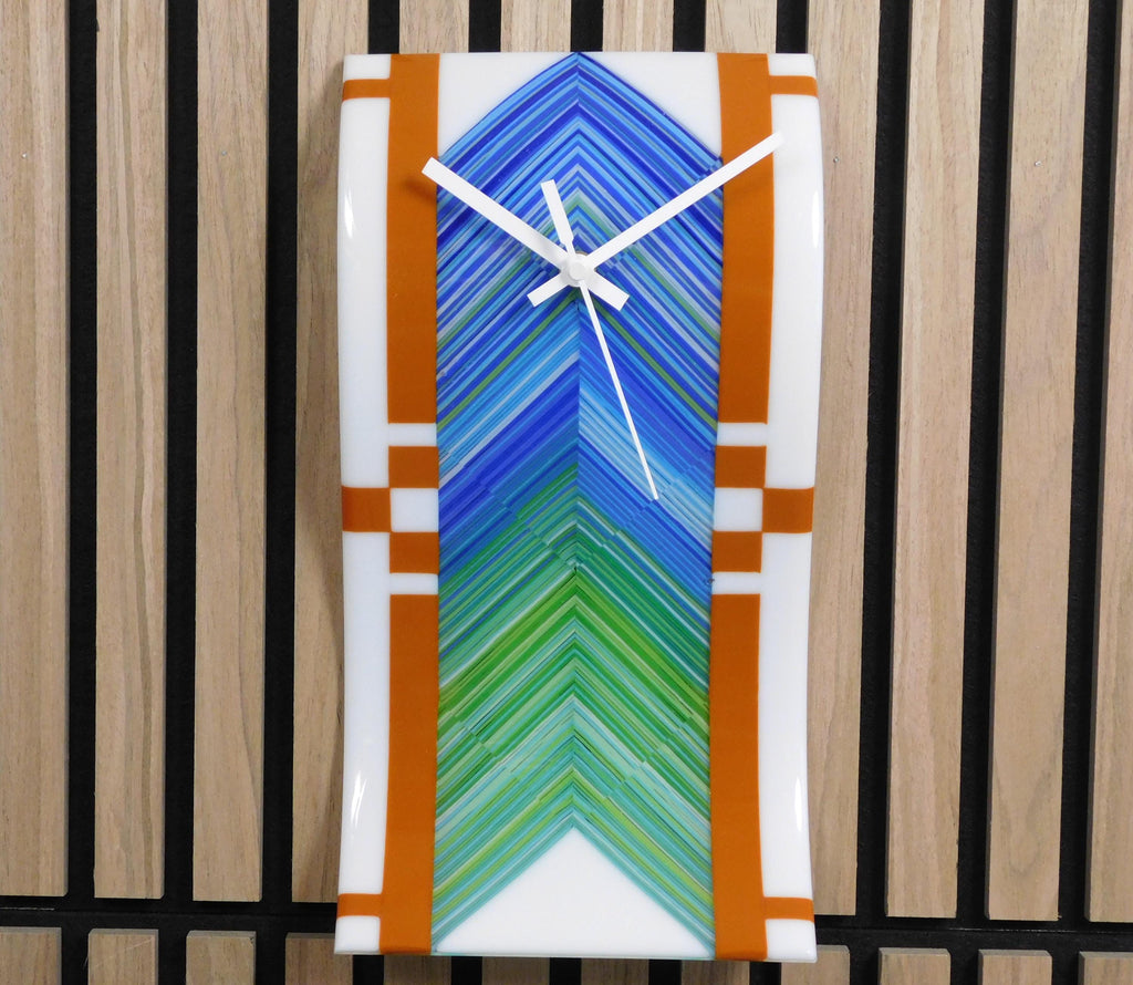 Mediterranean Drift — Fused Glass Wall Clock