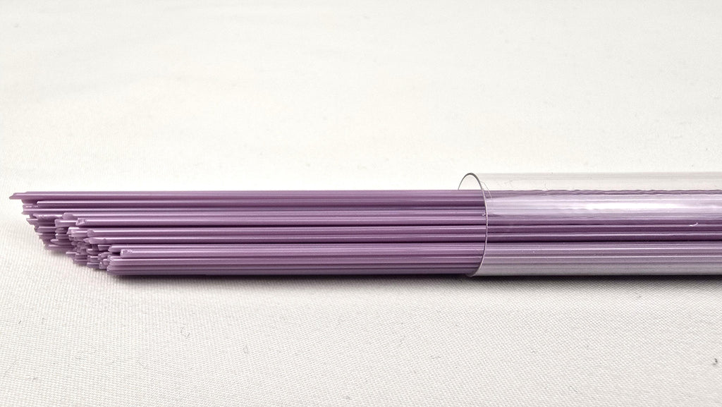 COE96 straight glass stringers, 1mm, Soft Violet Opal, R-152