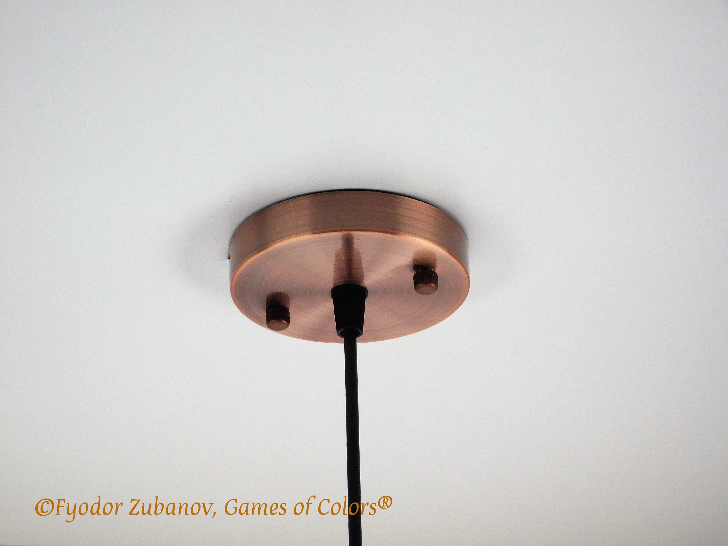 Fused Glass Pendant Light: Colorful Art Glass, Black Cord