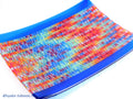 Fused Glass Tapestry Platter: Rectangular Art Glass Tray (16x12 inches)