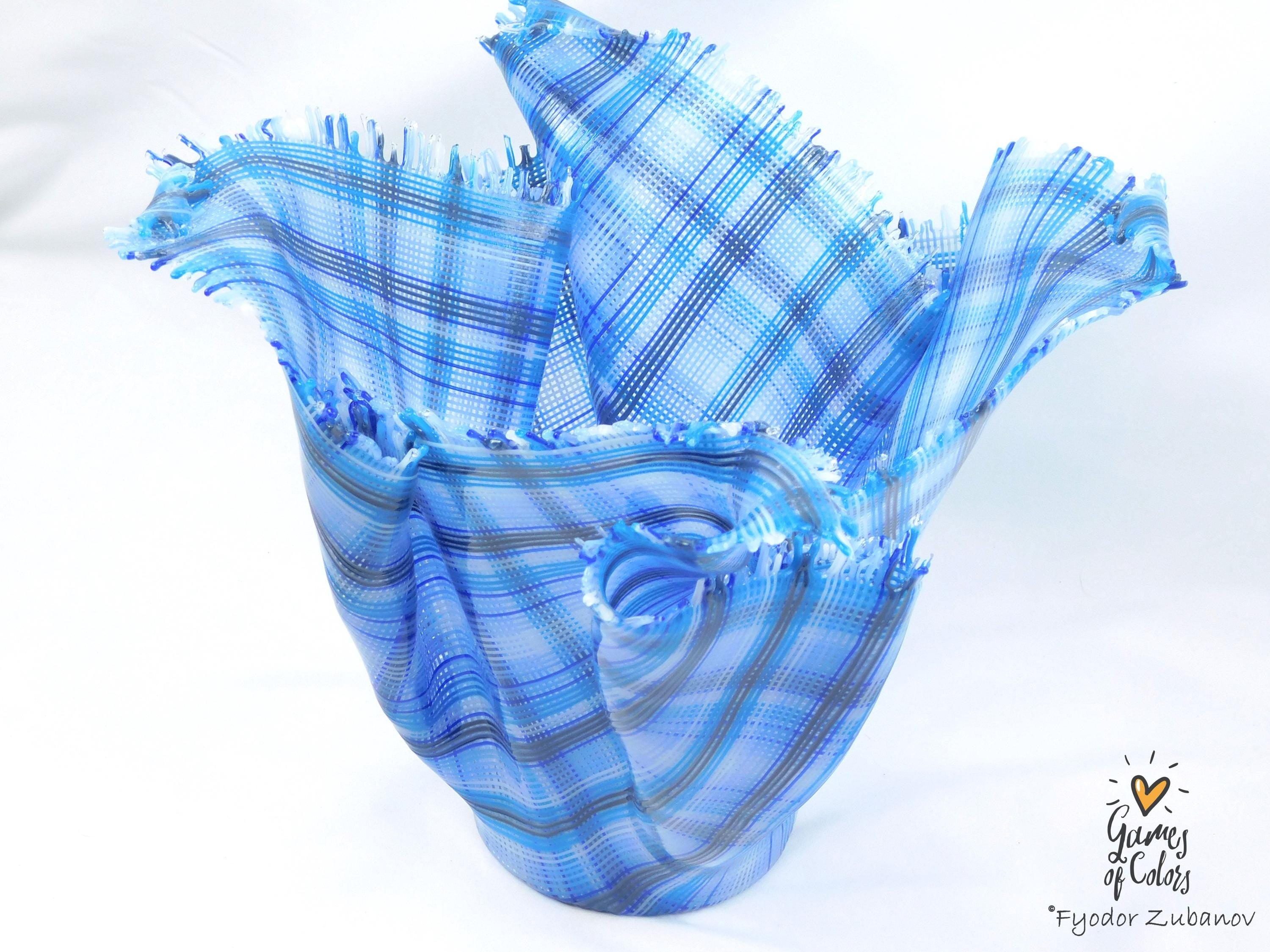 A sculptural glass vase Windy Day: Oxygen; fused glass, art object