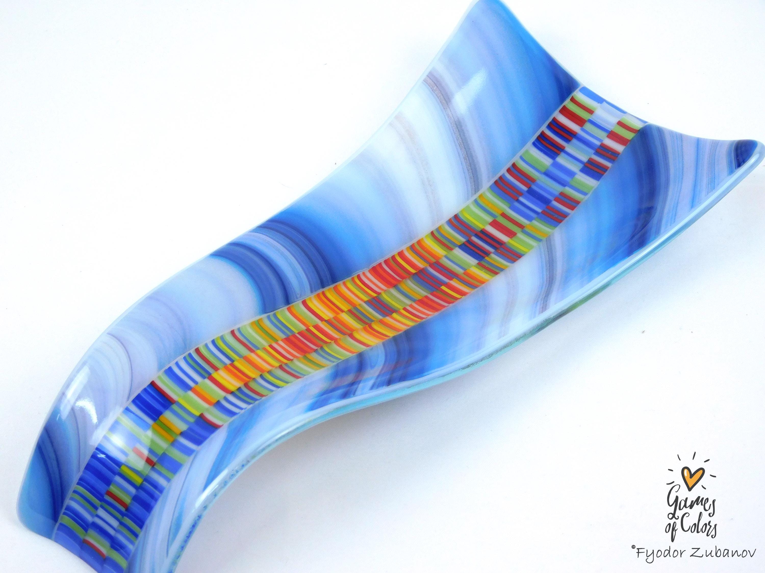 A fused glass decorative spoon rest "East coast"