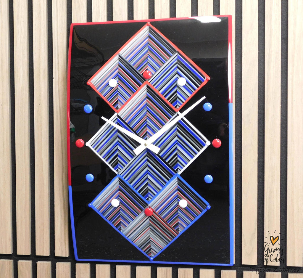 A decorative wall clock "Time wells"; Rectangular; quartz clock; battery powered; memorable gift