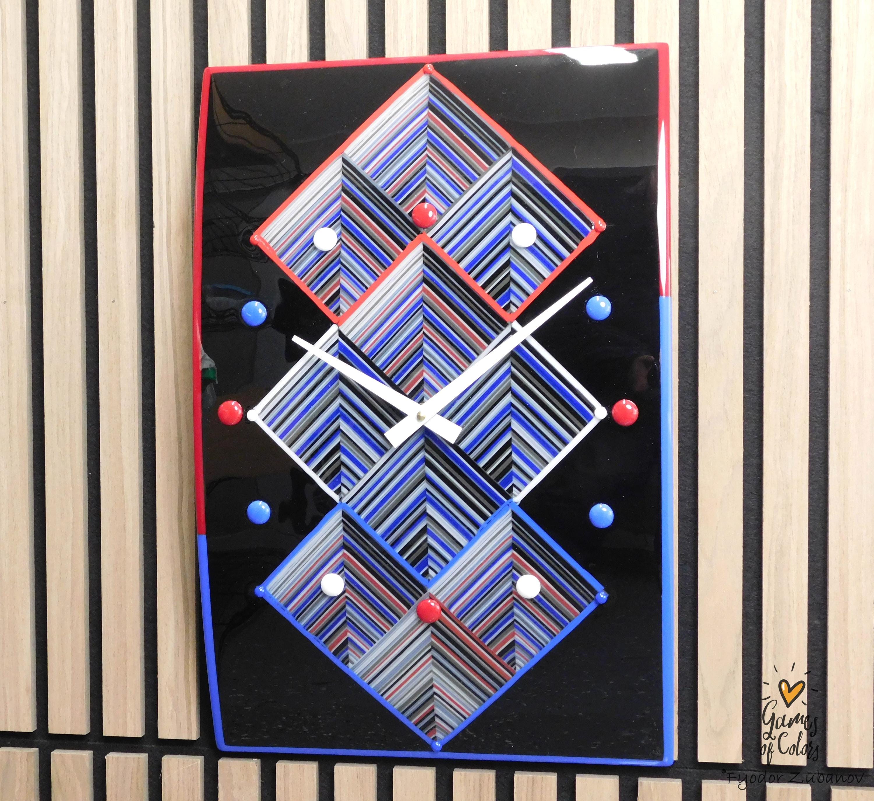 A decorative wall clock "Time wells"; Rectangular; quartz clock; battery powered; memorable gift