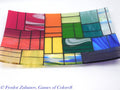 Fused Glass Platter: Rectangular Colorful Centerpiece, Made in USA (11.5 x 16 inches)