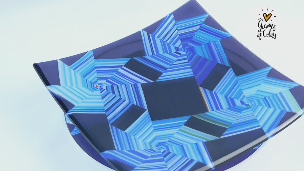 Vortex Bloom plate—Cool Spiral Harmony