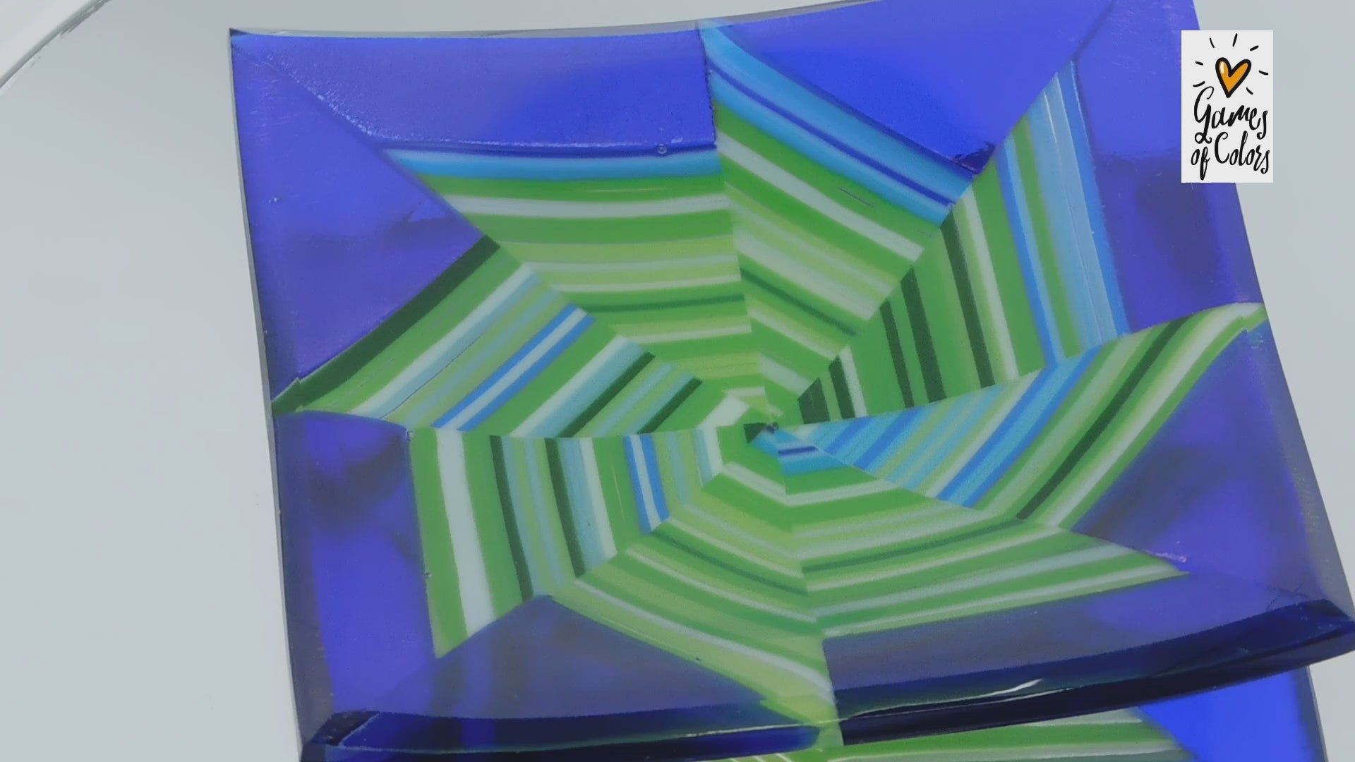 Vortex Bloom plate—Sapphire Drift