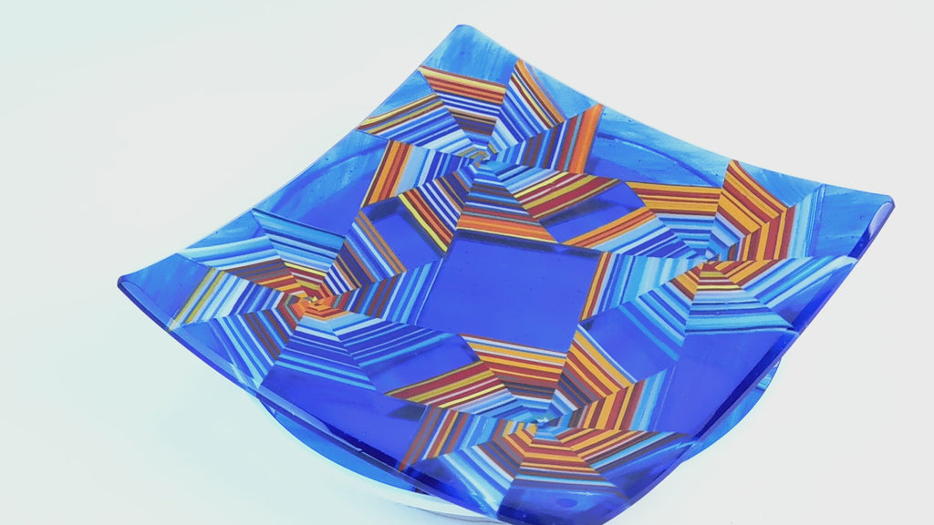 Vortex Bloom plate—Blue Radiance Gyre