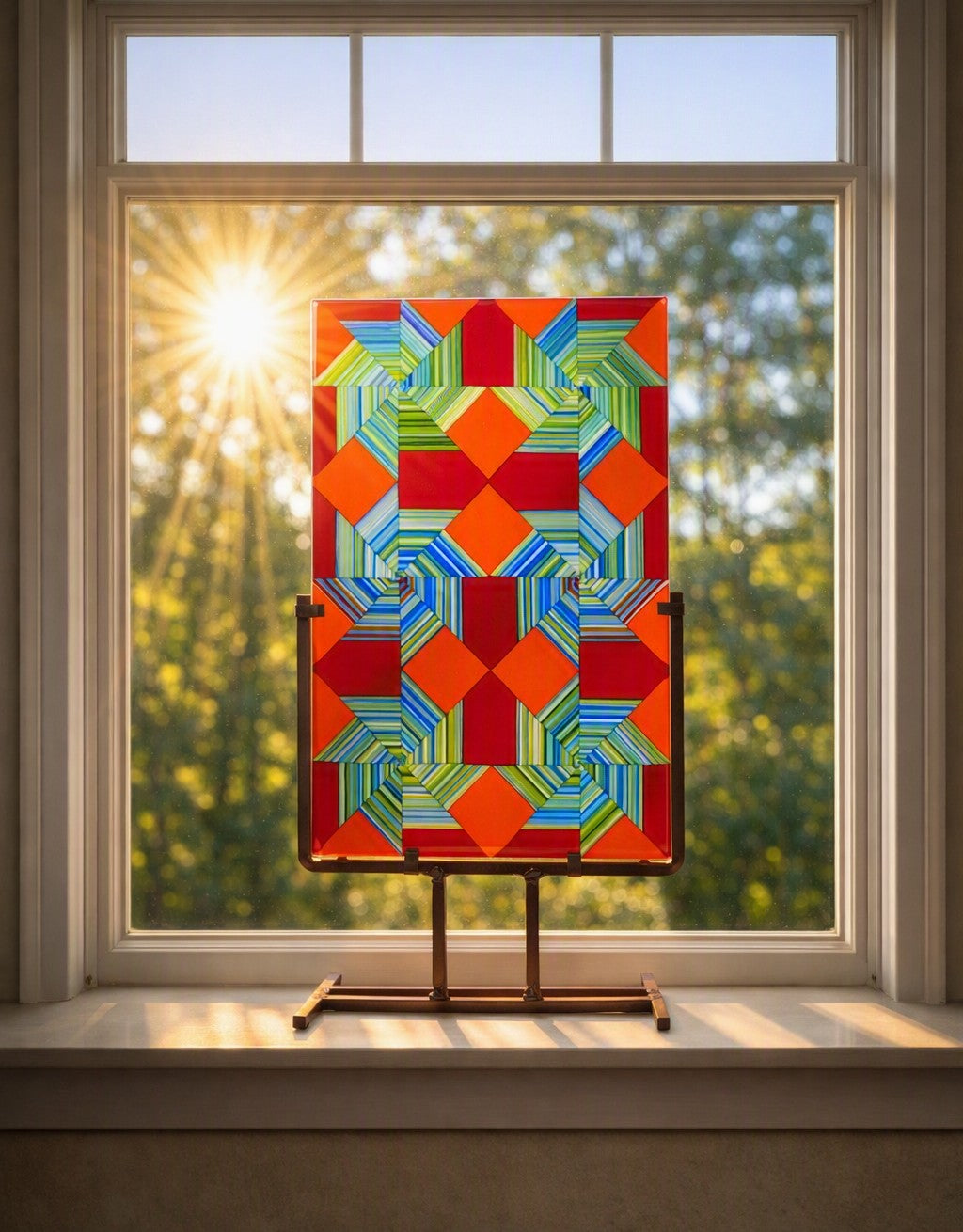 Glass sun catcher Vortex Bloom: Multiverse